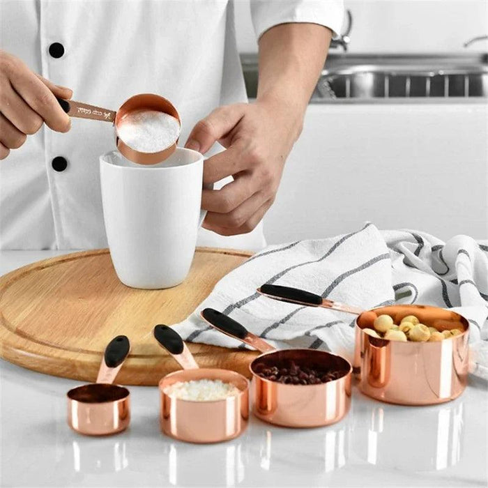 Professional Grade Stainless Steel Measuring Cups and Spoons Set - Perfect for Baking and Cocktails