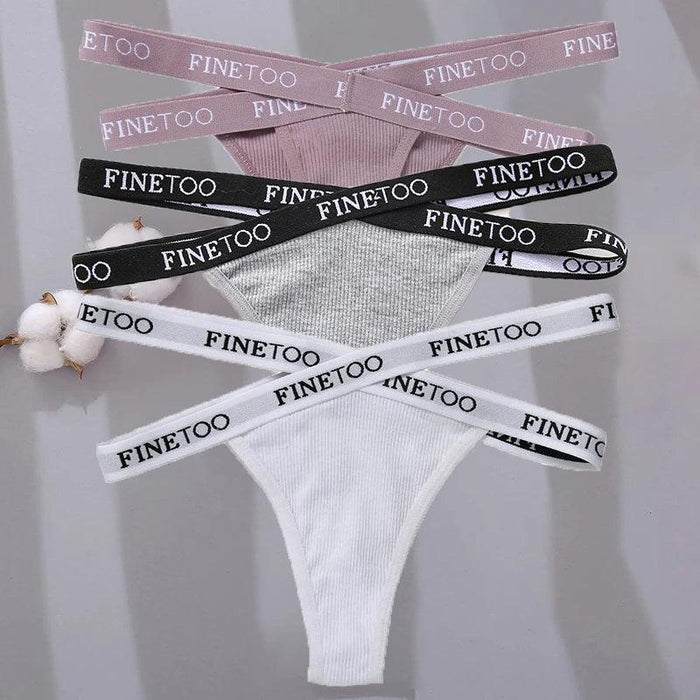 3-Pack Women's Sexy High Waist Cross Strap Cotton G-String Panties