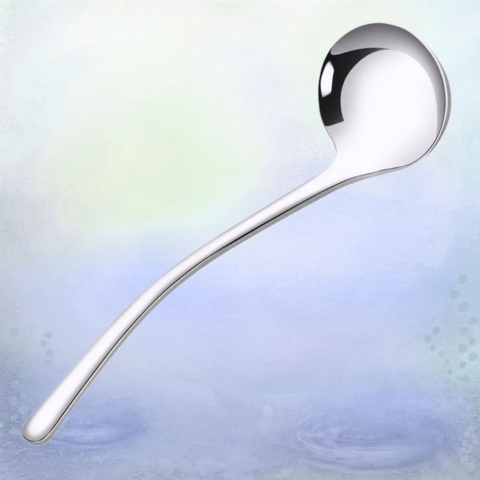 Stainless Steel Long-Handled Chef's Ladle for Soup Serving and Cooking
