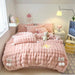 Plush Faux Rabbit Fur Bedding Ensemble with Charming Ball Accents - Duvet Cover, Sheets, and Pillowcases