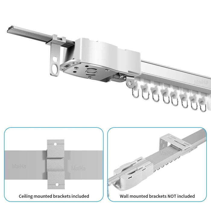 Smart Adjustable Electric Curtain Track System with WiFi Control and Telescopic Design