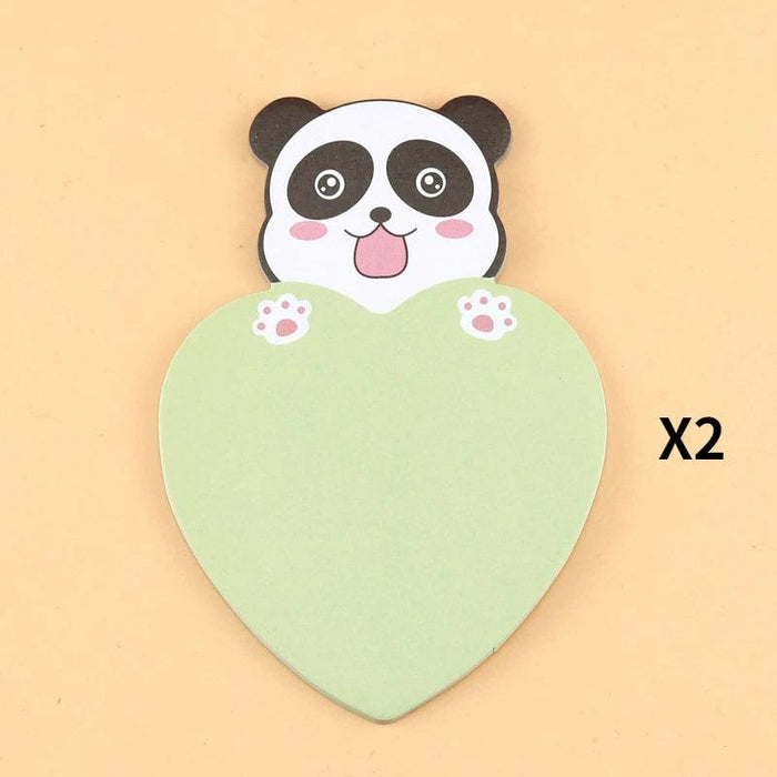 Charming Animal-Inspired Heart-Shaped Sticky Notes for Creative Minds