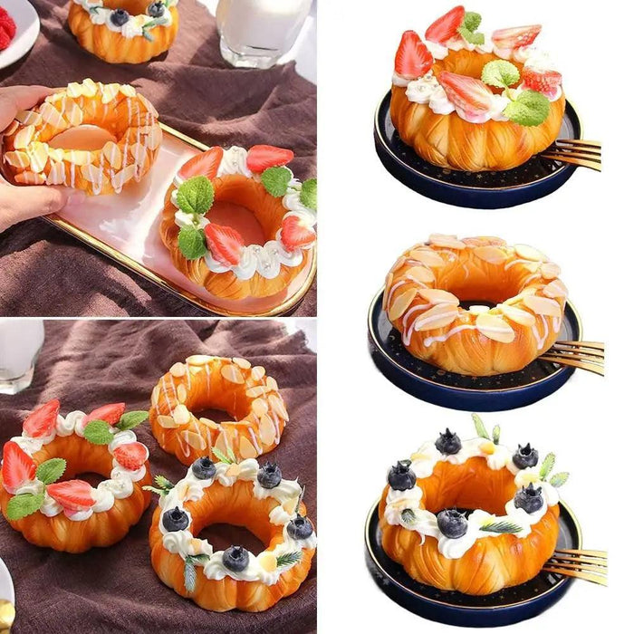 Whimsical Faux Doughnut & Fruit Cake Decorative Props for Creative Projects