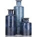 Elegant Blue Ceramic Vases Trio for Stylish Home Enhancement