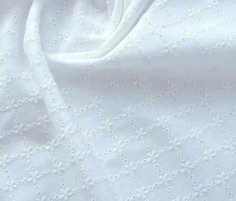 Elegant 100% Cotton White Lace Material