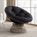 Luxurious 360° Swivel Wicker Papasan Chair with Plush Cushion and Metal Frame