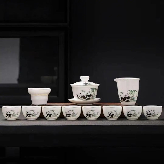 Luxurious Goat Fat Jade Porcelain Kungfu Tea Set for an Elevated Tea Experience