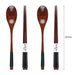 Stylish Wooden Utensil Collection: Premium Long Handle Soup Spoon & Elegant Chopsticks for Authentic Asian Dining