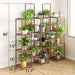 Wooden Plant Display Shelf with 6 Tiers and 13 Potted Holders - Indoor/Outdoor Tall Stand for Multiple Plants