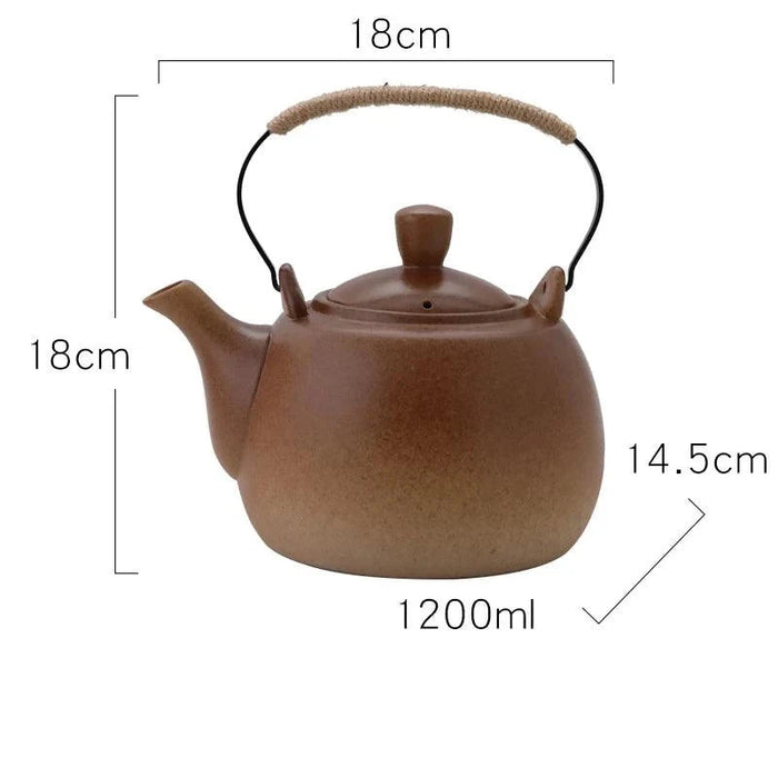 Artisan Clay Tea Set with Classic Kettle and Kung Fu Teapot for Elegant Brewing