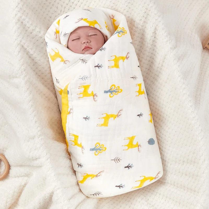 Charming Cartoon Cotton Swaddle Blanket for Infants - Multi-Functional Baby Wrap