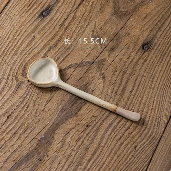 Sophisticated Long-Handled Japanese Ceramic Ladle - A Must-Have Dining Accessory