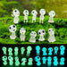 Luminous Kodama Elf Ornaments - 10Pcs Glow-in-the-Dark Miniature Figures for Fish Tank and Garden Decoration