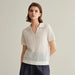 Chic Linen-Silk Blend Knitted Polo Sweater for Women