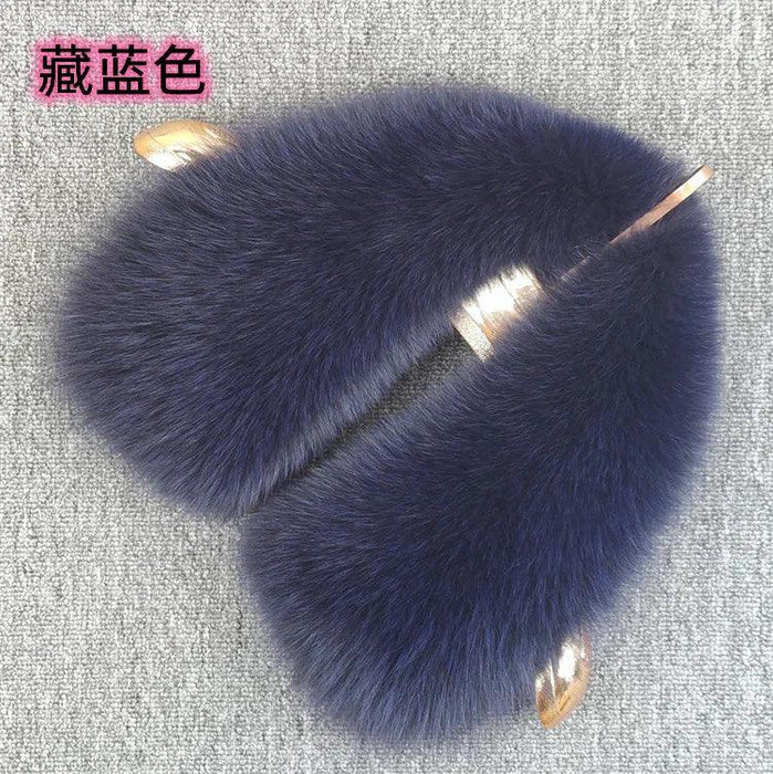 Luxury Fox Fur Winter Scarf with Versatile Detachable Collar - A Statement of Winter Elegance