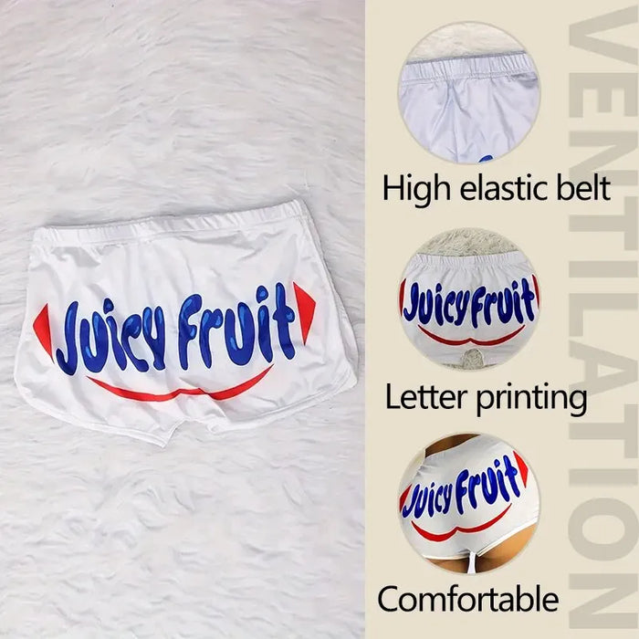 Soft White Painted Design Women's Sleep Shorts with Smile Emoji Print - S, M, L