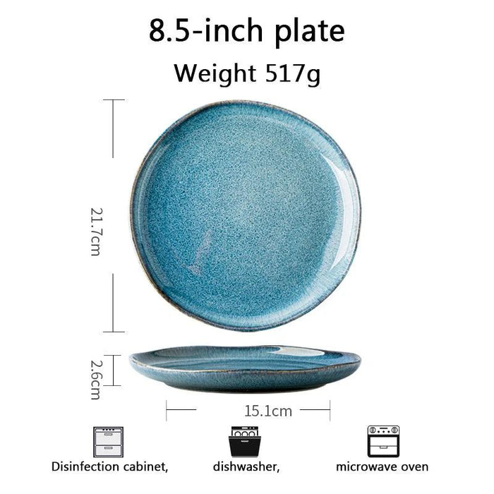 Handcrafted Blue Kiln Charger Plates - Elegant Table Decor for Sophisticated Dining Experiences