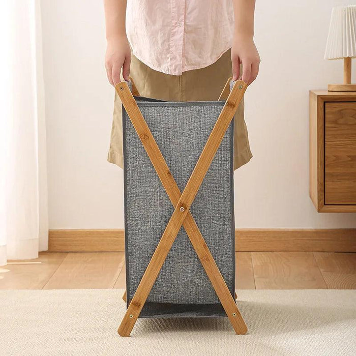 Eco-Friendly Bamboo Foldable Laundry Hamper - Stylish and Space-Saving Storage Solution