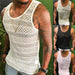 Men's Summer Mesh Tank Top - Breathable Sleeveless Fitness Vest with See-Through Design