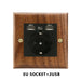 Sleek Black Walnut Electrical Panel with USB Ports, Adjustable LED Ambiance, and Contemporary Toggle Features