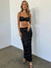 Strapless Crop Top and Flowing Maxi Skirt Duo - Sophisticated Evening Wear Set