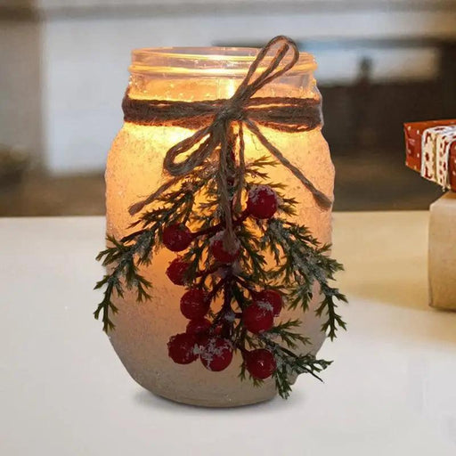 Festive Mason Jar Christmas Candles - Natural Soy Wax Aromatherapy with Vintage Charm