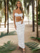 Strapless Crop Top and Flowing Maxi Skirt Duo - Sophisticated Evening Wear Set