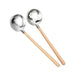 Stylish Long-Handled Japanese Wooden Ladle - Perfect for Soups and Hot Pot