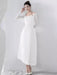 Chic Asymmetrical Summer Evening Dress with Long Sleeves and Flattering Fit