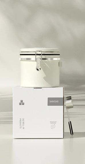 Stylish Stainless Steel Coffee Bean Canister with Date Tracker and Carbon Release Valve