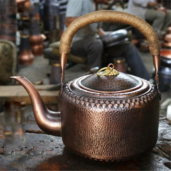 Vintage Handcrafted Copper Hot Pot with Charcoal Boiler - Commercial Quality