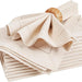 Set of 6 Luxurious Hemstitched Linen Napkins with Nature-Inspired Motifs - Flax Fabric for Elegant Dining