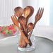 7-Piece Sustainable Acacia Wood Utensil Set for Soup, Ramen, Salad, and Desserts