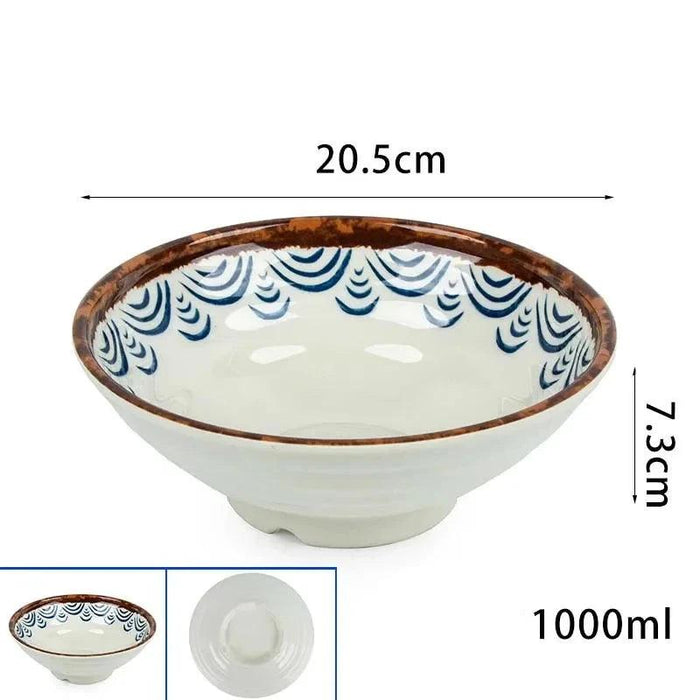 Chic Melamine Bowl for Ramen and Salad – Perfect for Home and Restaurant Use