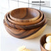 Elegant Rustic Wooden Bowl for Serving Salads and Fruits