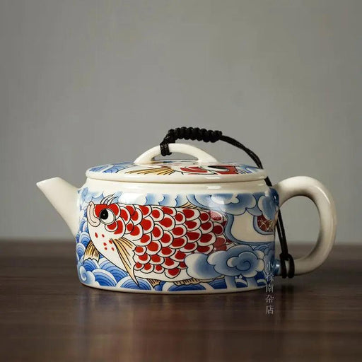 Elegant Blue and White Porcelain Kung Fu Teapot for Luxurious Tea Experiences