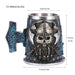 Skull Viking Pirate Resin Steel Tankard - Multi-Purpose Drinking Vessel and Decorative Accent