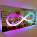 Customizable LED Family Name Illuminated Mirror - Unique Home Decor for Romantic Occasions