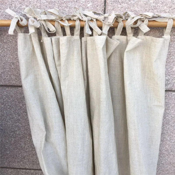 Custom Natural Linen Curtains with Breathable Tulle - Elevate Your Living Space Chic