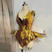 Radiant Gold Leaf Patent Leather Dance Bodysuit Set for Nightlife Glamour