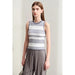 Minimalism Women's Chic Striped Ribbed Camisole with Elegant Contrast Stitching