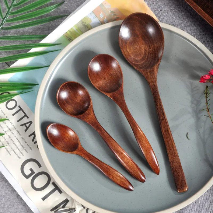 Elegant Long-Handled Wooden Spoon for Gourmet Ramen and Porridge Enjoyment