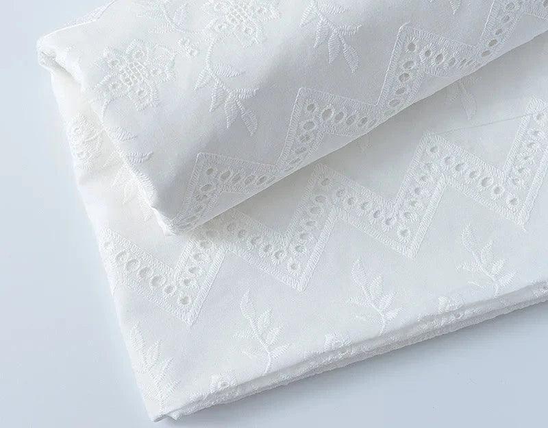 Elegant 100% Cotton White Lace Material