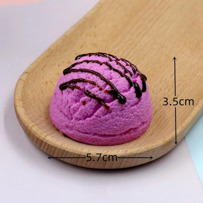 Lifelike Resin Ice Cream Cone Model - Realistic Fake Dessert Decor for Photography and Home Ornamentation