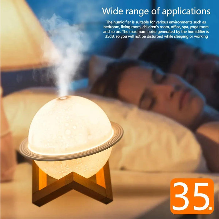 200ML USB 3D Moon Planet Aroma Diffuser & Humidifier - Portable Night Light for Home & Office Ambiance