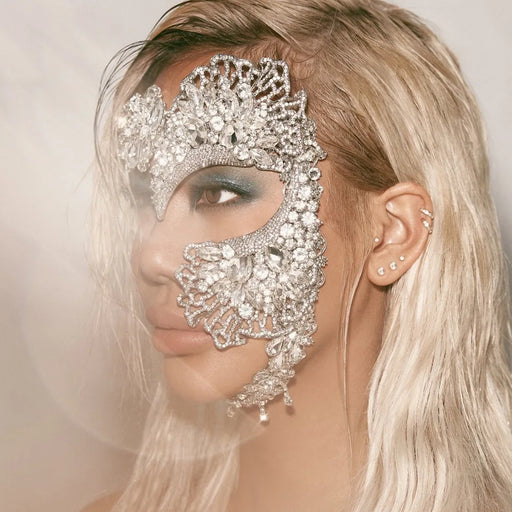 Luxurious Rhinestone Masquerade Mask for Women - Elegant Halloween Party Accessory