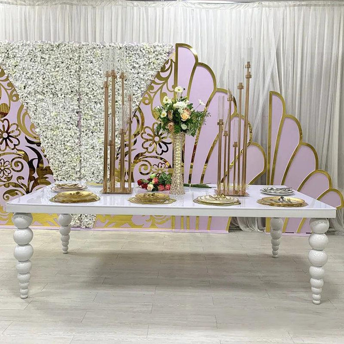 Elegant Minimalist Rectangular Mirror Dining Table for Weddings and Events