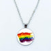 Vibrant Customizable Rainbow Glass Pendant Necklace for Love and Pride Celebration