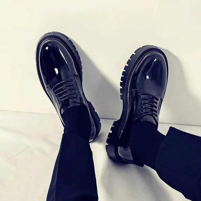 Sophisticated Black Patent Leather Oxford Shoes for Men