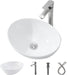 Elegant Oval Ceramic Sink Ensemble with Black Faucet and Stainless Steel Drain